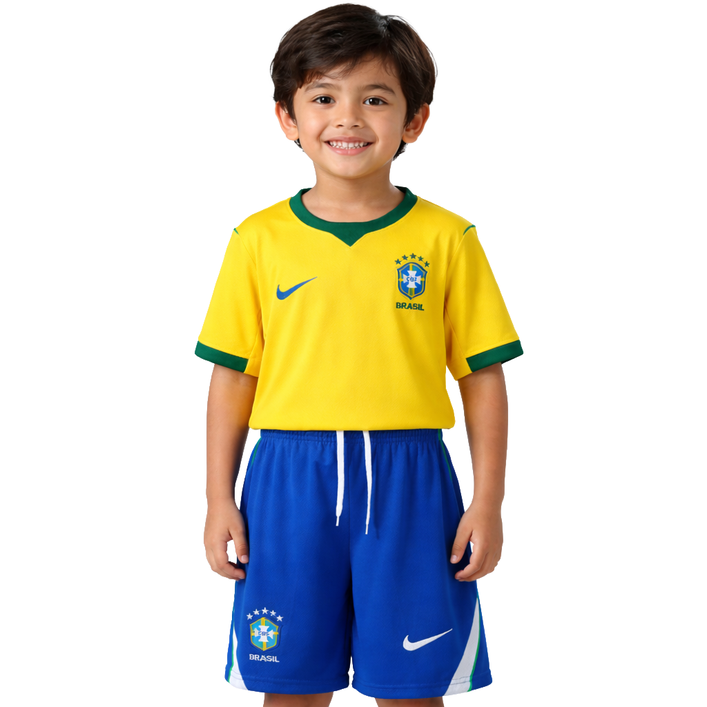 Conjunto Infantil Brasil 2026 I Home - Versão Torcedor