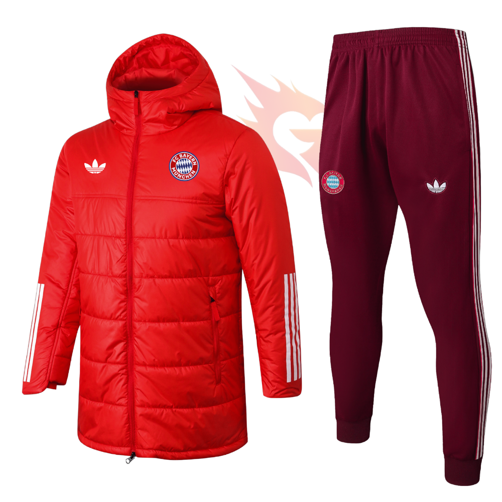 Conjunto Jaqueta Puffer e Calça Training - Adidas - Bayern de Munique Vermelha