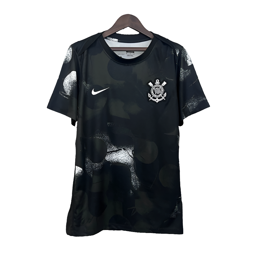 Camisa Corinthians 25/26 Treino - Preta - Versão Torcedor
