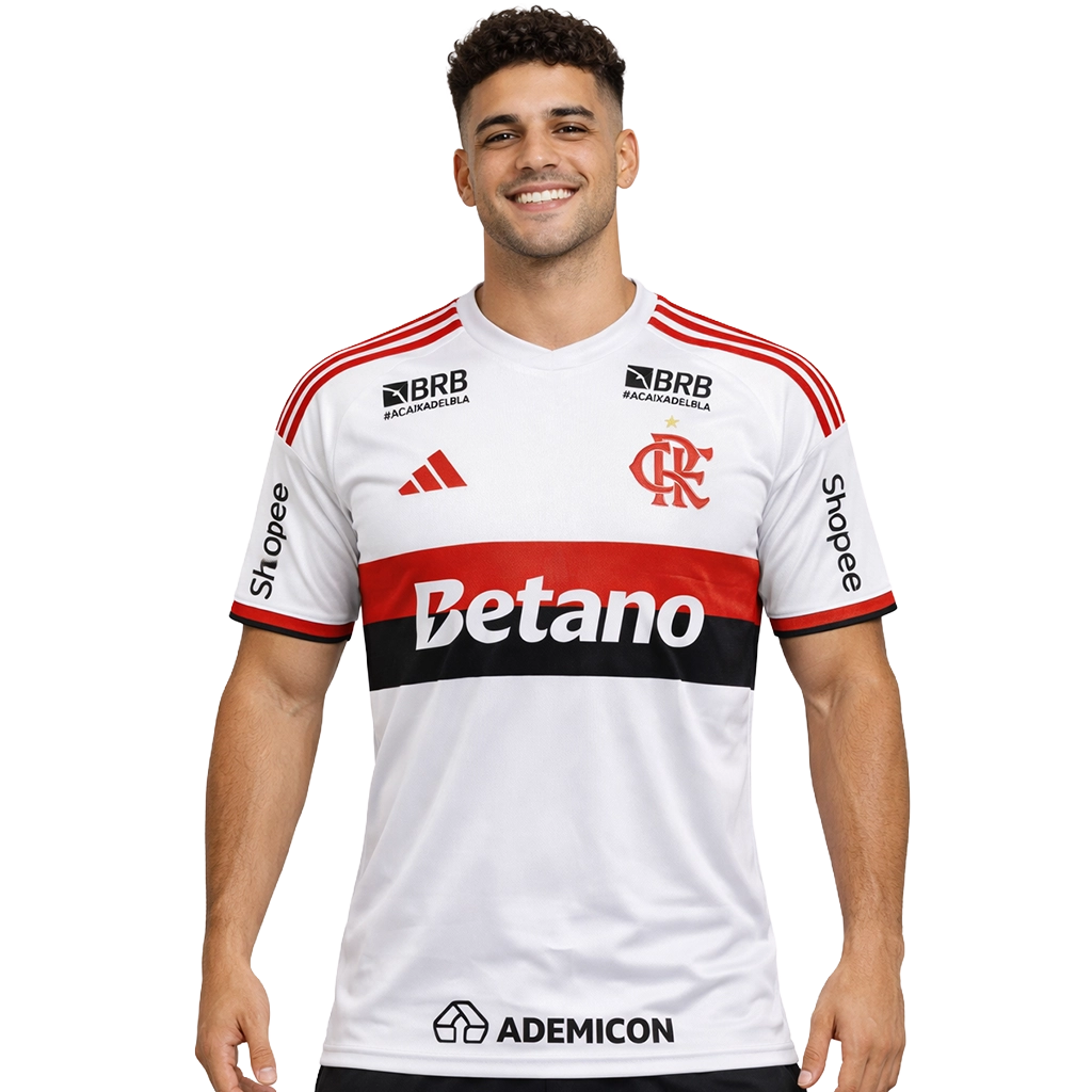Camisa Flamengo ll Away 26/27 - Torcedor - Todos Patrocinios (Camisa 1 Branca)