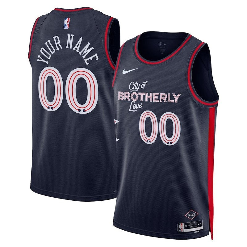Camisa NBA - Philadelphia 76ers - 23/24 - Azul Marinho - Edição Cidade