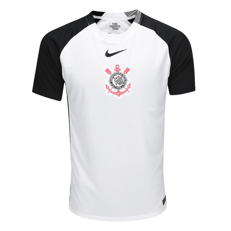 Camisa Corinthians I 25/26 - Torcedor Nike Masculina - Branca com detalhes em preto