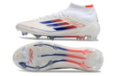Chuteira de Campo Adidas F50 Elite Mid Cano Alto FG - Branco e Azul