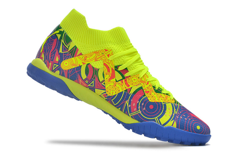 Chuteiras de futebol Puma Future X Powercat Tokyo Match TF - Amarelo/Azul