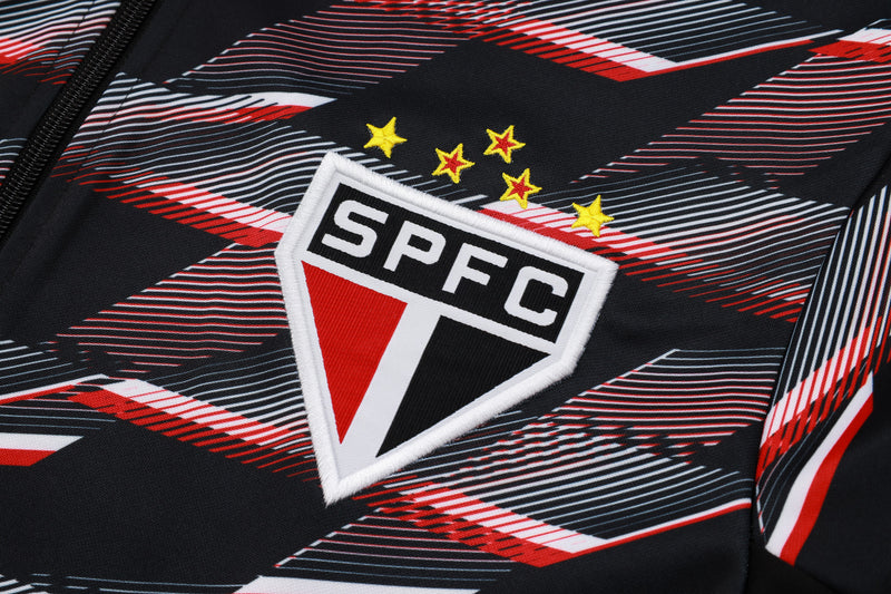 Conjunto São Paulo 24/25 - Masculino New Balance - Preto com detalhe vermelho