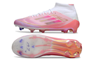 Chuteira de Campo Adidas F50 Elite Mid Cano Alto FG - Branco e rosa