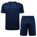 Conjunto Real Madrid Treino Camisa manga curta + short 25/26 - Masculino Adidas - azul (gola azul claro)