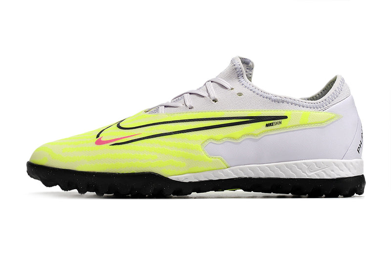 Chuteira de Campo Nike React Phantom GX Pro TF - Branco/Amarelo