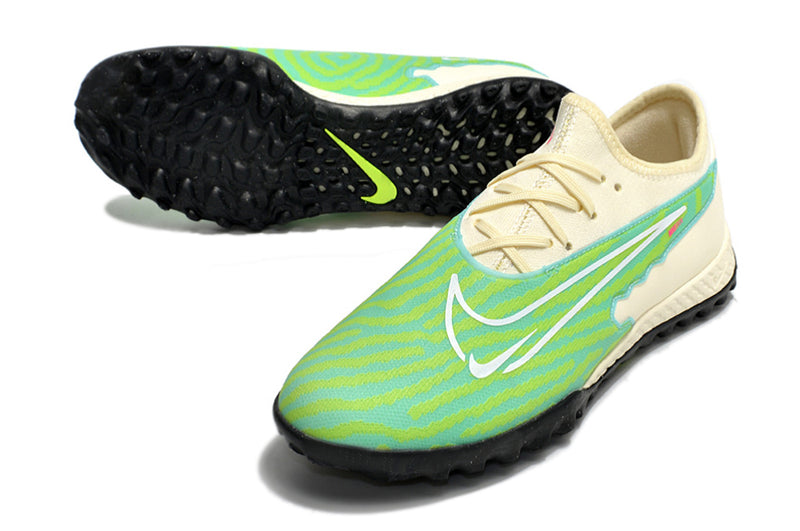 Chuteira de Campo Nike React Phantom GX Pro TF - Verde/bege