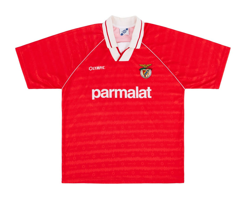 Benfica Home 94-95 Parmalat Retro Shirt - Men's Olympic - Red and White