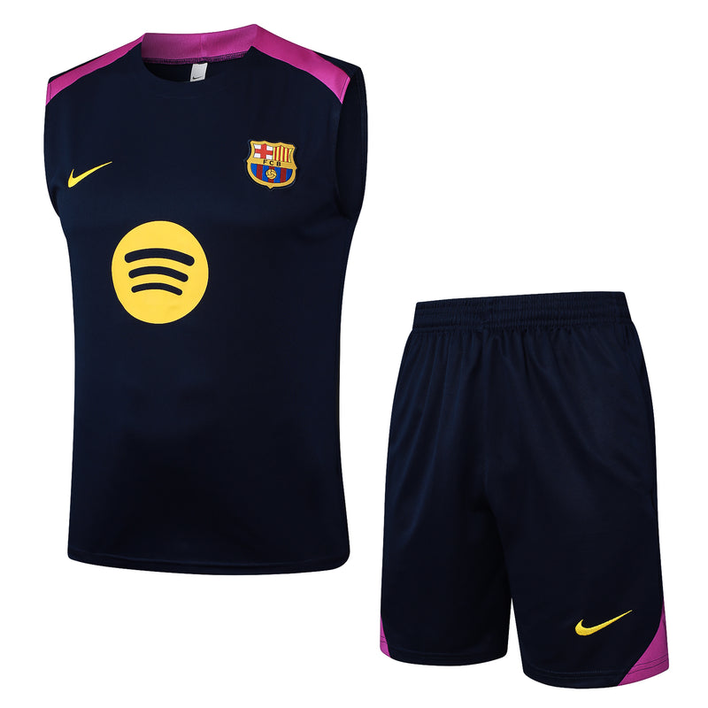 Conjunto Barcelona Treino Camisa Regata + short 24/25 - Masculino Nike - azul (cor roxa)