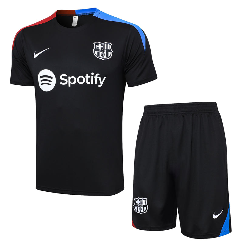 Conjunto Barcelona Treino Camisa manga curta + short 24/25 - Masculino Nike - preto