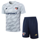 Conjunto São Paulo de Treino 24/25 - Masculino New Balance - Branco com detalhes cinza