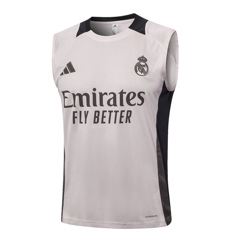 Conjunto Real Madrid Treino Camisa Regata + short 24/25 - Masculino adidas - azul (gola azul claro)