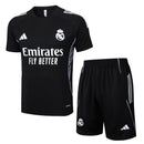 Conjunto Real Madrid Treino Camisa manga curta + short 25/26 - Masculino Adidas - Preta