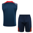 Conjunto Paris Saint-Germain Treino Camisa Regata + short 24/25 - Masculino Nike - azul royal (gola vermelha)