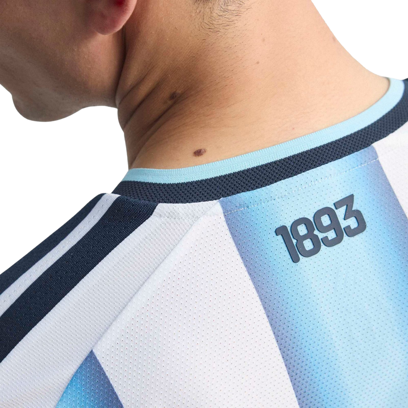 Camisa Seleção da Argentina I 2026 - Copa Do Mundo - Torcedor Adidas Masculina - Azul e branca com detalhes em dourado