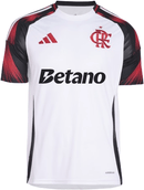 Camisa Flamengo II 25/26 - Torcedor Adidas Feminina - Branca com detalhes em vermelho e preto