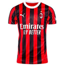 Camisa AC Milan I 24/25 - Torcedor Puma Masculina - Vermelha e preta com detalhes em branco