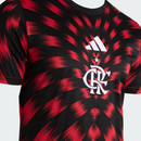 Camisa Flamengo pré-jogo 25/26 Torcedor Adidas Masculina - Preto e Vermelho