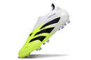 Chuteira de Campo Adidas Predator Elite LL sem cadarço FG - Branco e Verde Limão