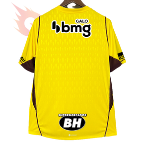 Camisa Atlético Mineiro 24/25 Goleiro - Amarelo - Todos os Patrocínios - Versão Torcedor