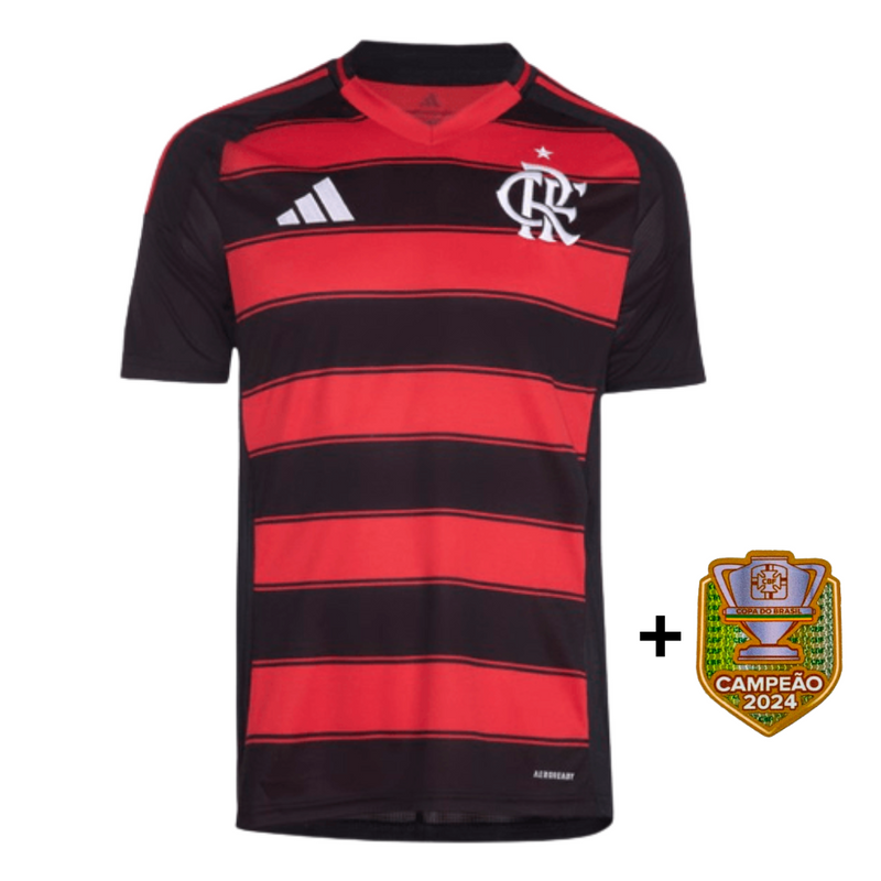 Camisa Flamengo I 25/26 - Torcedor Adidas Masculina - Preta e vermelha