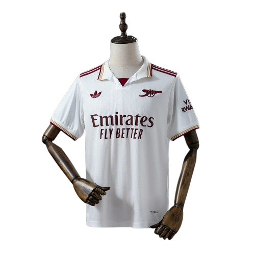 Camisa Arsenal III 25/26 - Torcedor Adidas Masculina - Branca com detalhes em vinho