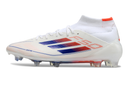 Chuteira de Campo Adidas F50 Elite Mid Cano Alto FG - Branco e Azul