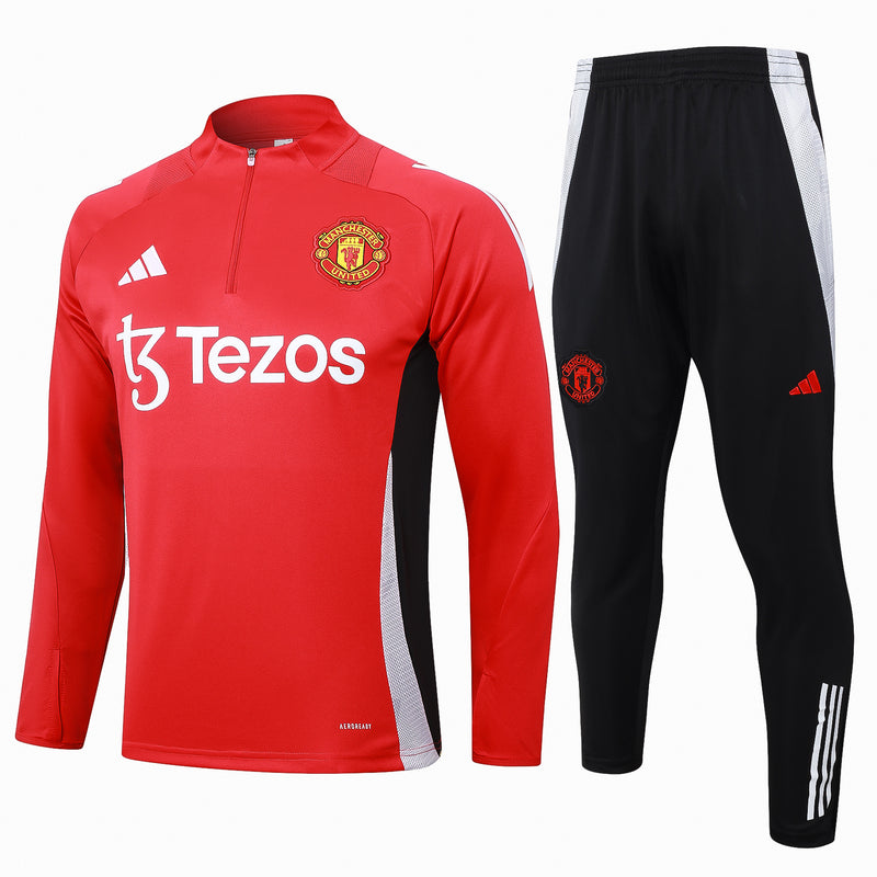 Conjunto Manchester United 24/25 - Masculino Adidas - Vermelho
