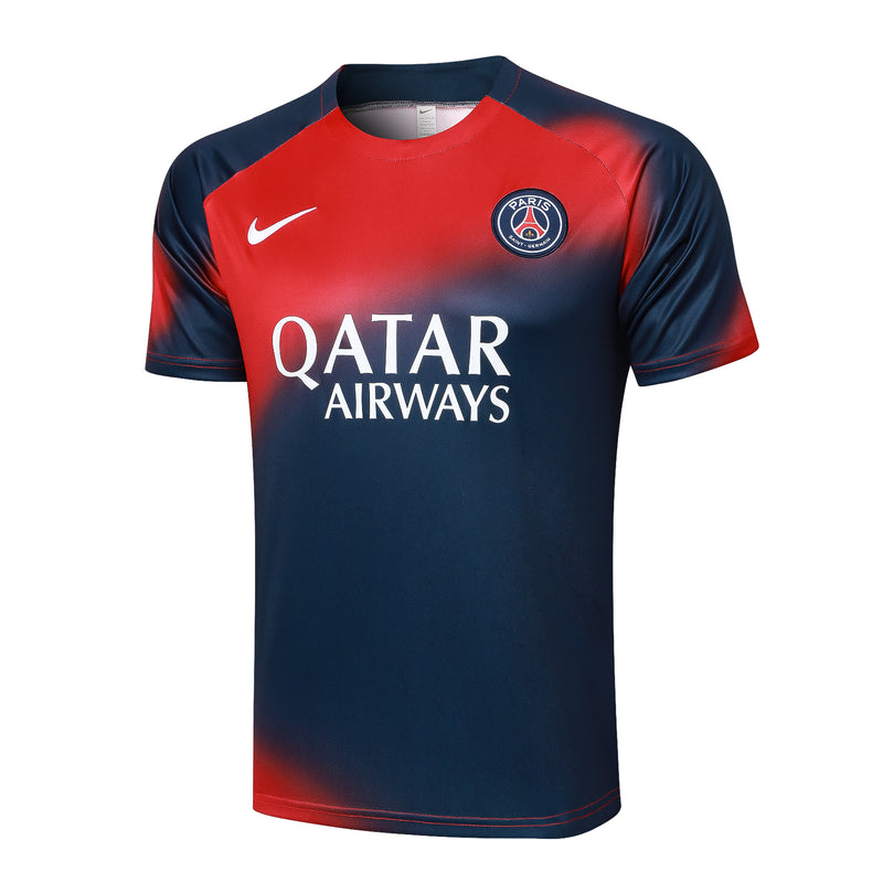 Paris Saint-Germain Training Set Short Sleeve Shirt + Shorts 24/25 - Men's Nike - Red/Royal Blue
