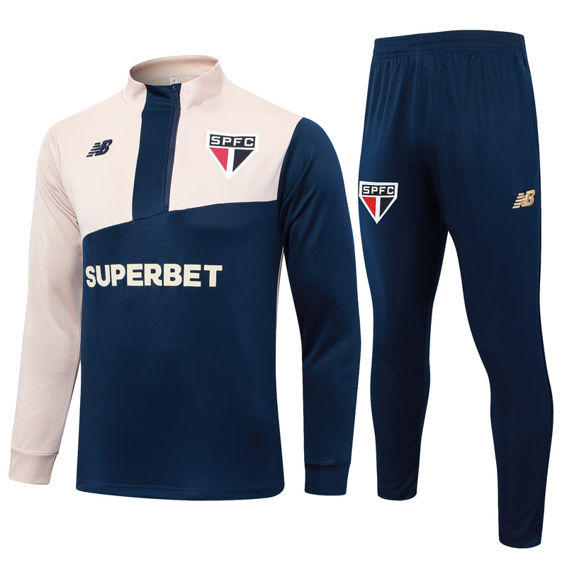 Conjunto São Paulo 24/25 - Masculino New Balance - Azul e bege