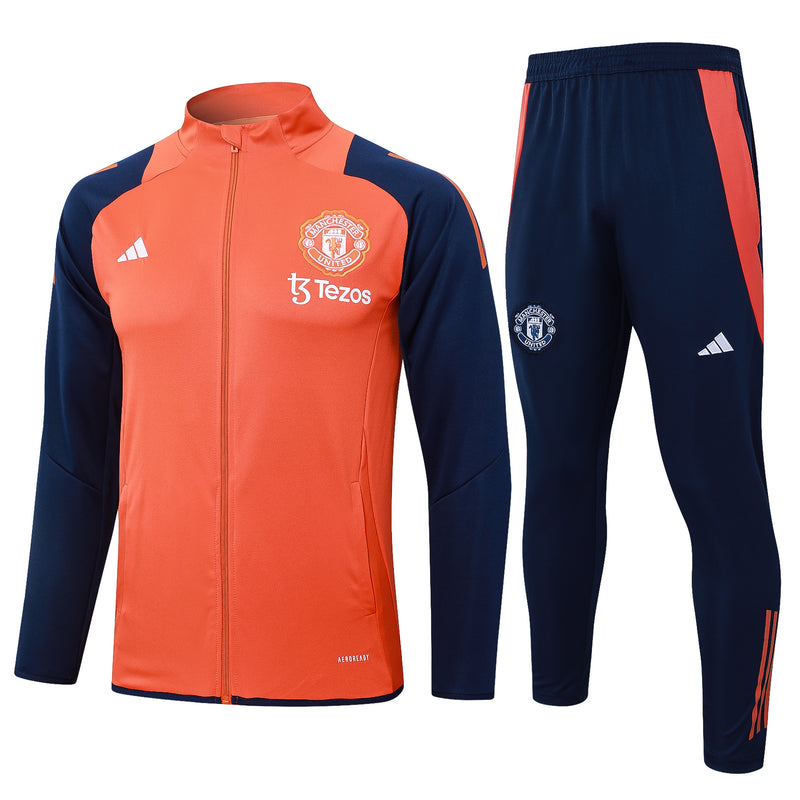 Conjunto Manchester United 24/25 - Masculino Adidas - Laranja