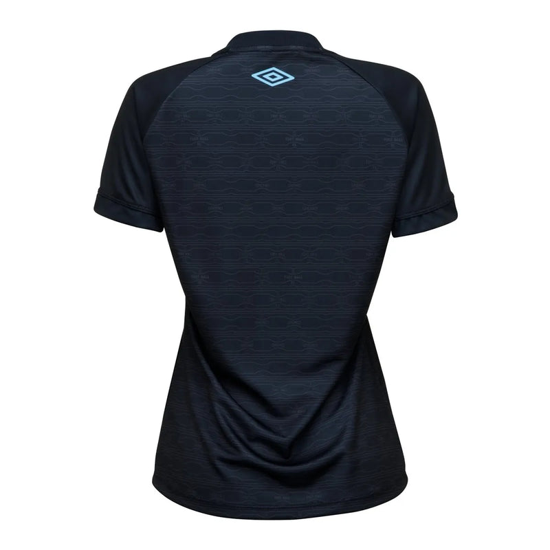 Camisa Grêmio III 23/24 - Torcedor Umbro Feminina - Preta com detalhes em azul