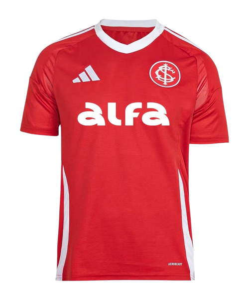 Camisa Internacional I 25/26 - Torcedor Adidas Masculina - Vermelha e branca com patrocínio
