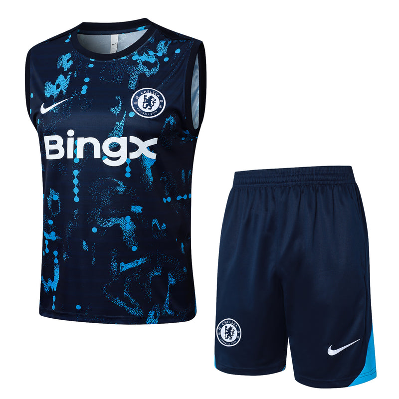 Conjunto Chelsea Treino Camisa Regata + short 24/25 - Masculino Nike - Azul Escuro