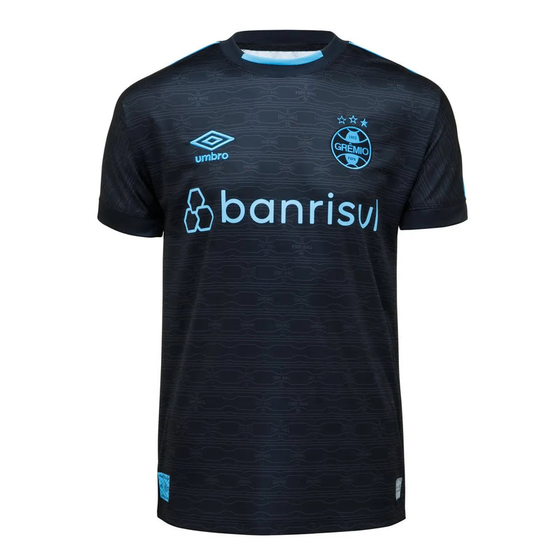 Camisa Grêmio III 23/24 - Torcedor Umbro Masculina - Preta com detalhes em azul e branco