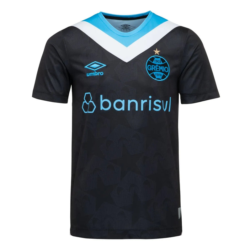 Camisa Grêmio III 24/25 - Torcedor Umbro Masculina - Preta com detalhes em azul e branco
