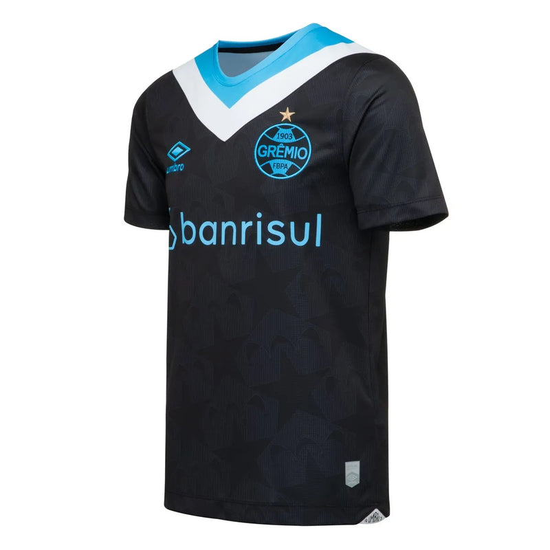 Camisa Grêmio III 24/25 - Torcedor Umbro Masculina - Preta com detalhes em azul e branco