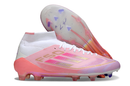 Chuteira de Campo Adidas F50 Elite Mid Cano Alto FG - Branco e rosa