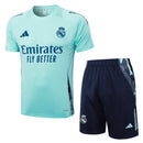 Real Madrid Training Set Short Sleeve Shirt + Shorts 25/26 - Men's Adidas - Light Green