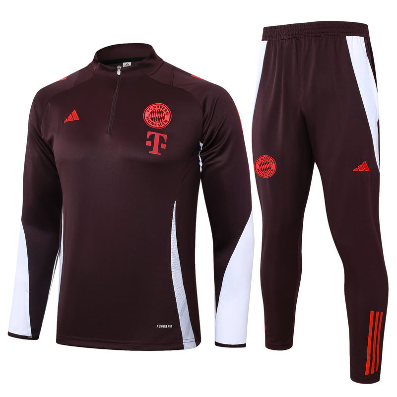 Conjunto Bayern München Treino 24/25 - Masculino adidas - Borgonha Escuro