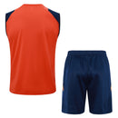 Conjunto Manchester United Treino Camisa Regata + short 24/25 - Masculino Adidas - Laranja