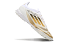 Chuteiras de futebol adidas F50 Pro TF - Branco/dourado