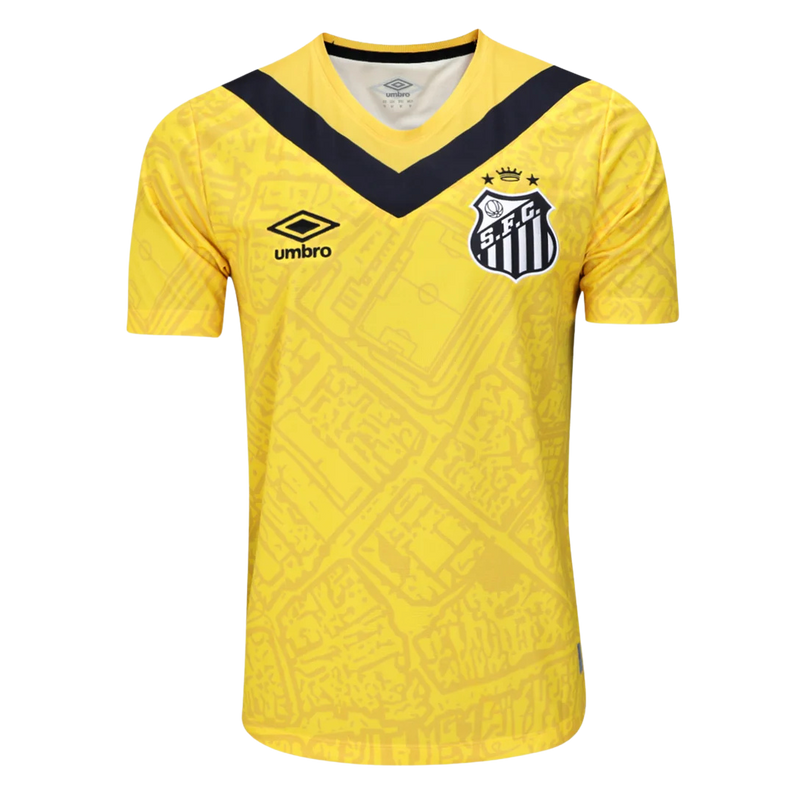 Camisa Santos III 24/25 - Torcedor Umbro Masculina - Amarela com detalhes em preto
