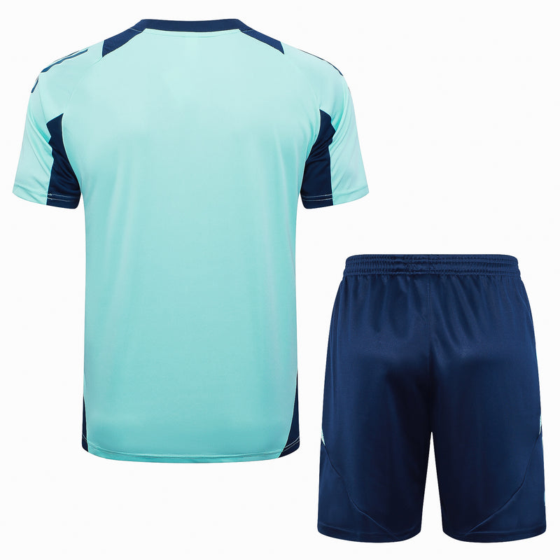 Conjunto Arsenal Treino Camisa manga curta + short 24/25 - Masculino Adidas - Azul agua