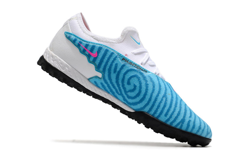 Chuteira de Campo Nike React Phantom GX Pro TF - Branco/Azul