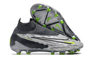 Chuteira de Campo NIKE PHANTOM GX ELITE DF Link FG - Cinza/Prata/Verde