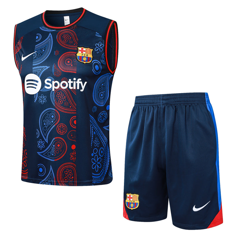 Conjunto Barcelona Treino Camisa Regata + short 24/25 - Masculino Nike - azul royal
