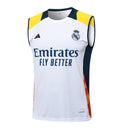 Conjunto Real Madrid Treino Camisa Regata + short 24/25 - Masculino adidas - Branco Com azul